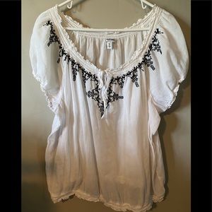 Old Navy white peasant top